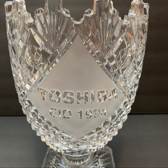 Waterford Crystal Presentation Trophy Vase Toshiba 1994 - Picture 3 of 11